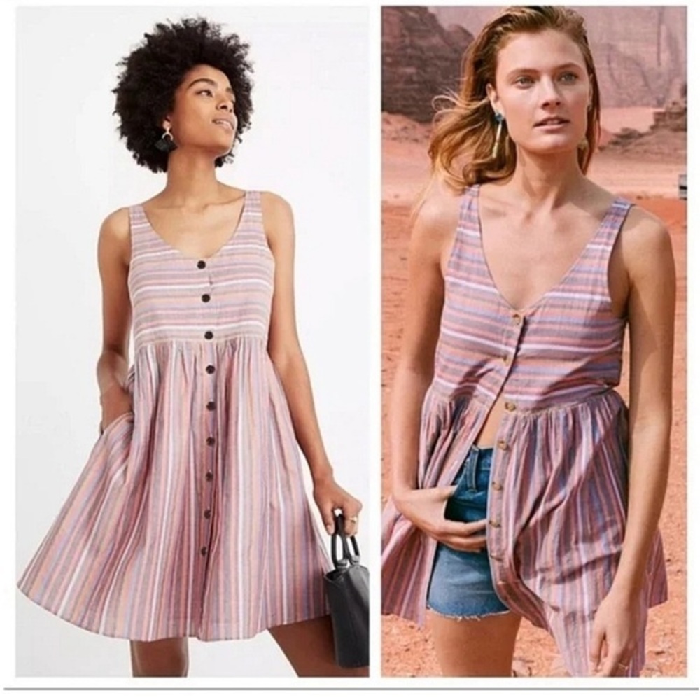 Madewell Purple Sleeveless Peplum Midi Dress